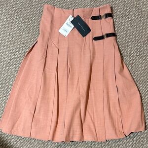 Zara Coral A-Line Skirt with Buckle Details